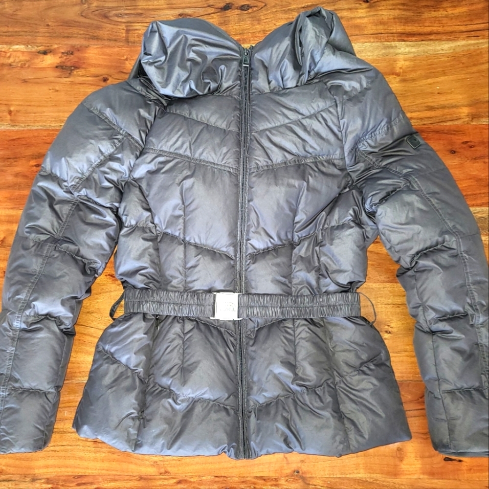 The North Face Gray Puffer Coat/Jacket with Belt Medium